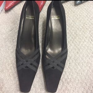 Stuart Weitzman brown suede kitten heels (NWT)